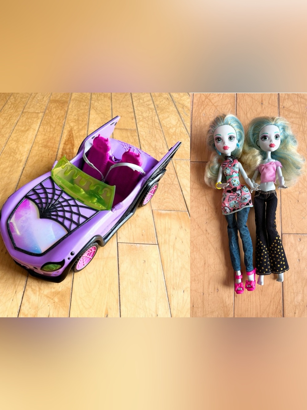 Monster High Lagoona Blue Doll G2 (2016) & Ghoul Mobile Convertible (2022)